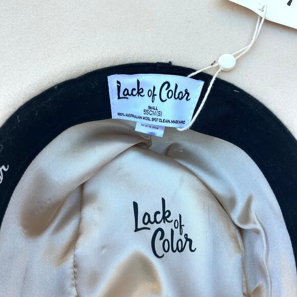 New Lack Of Color Juno Boater Hat Cream Australian Wool Small Gold Band Felt - Picture 9 of 10